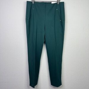 Chicos So Slimming Juliet Slim Leg Pants Womens 12R Green Career Ponte Trouser‎